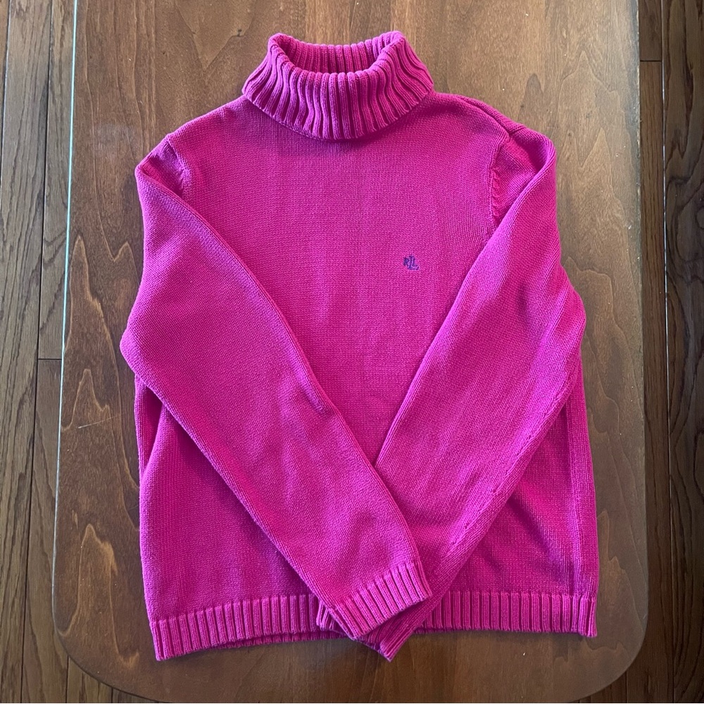 Lauren Ralph Lauren Vibrant Pink Turtleneck Sweater
